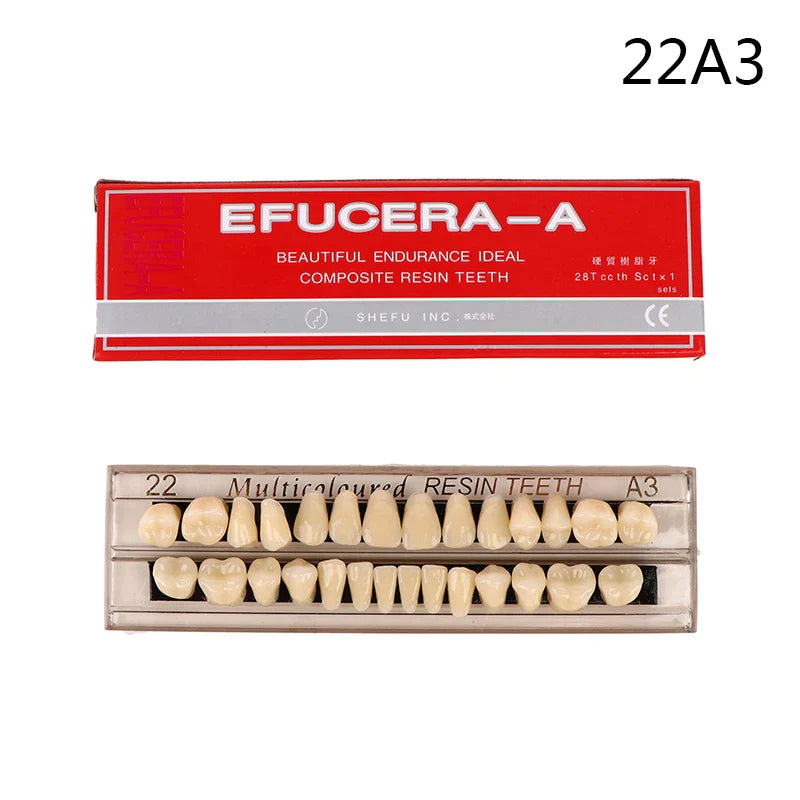 28-Piece Resin Denture Teeth Shade Guide Set, 3D Dental Color Comparator for Teeth Whitening & Dental Plate Matching Tool