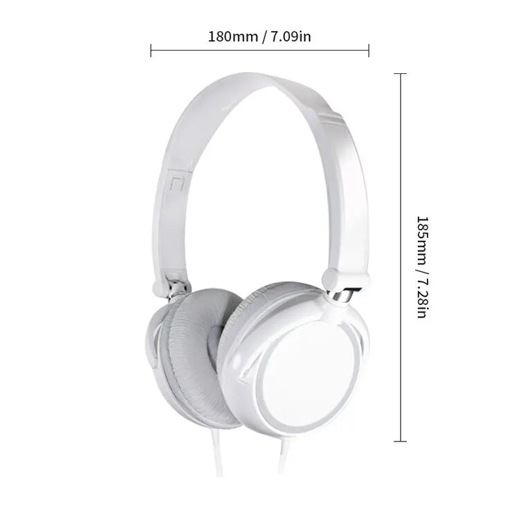 Wired 3.5mm Bass Stereo Headphones β Foldable with Microphone, Adjustable for PC, MP3 & Mobile Devices