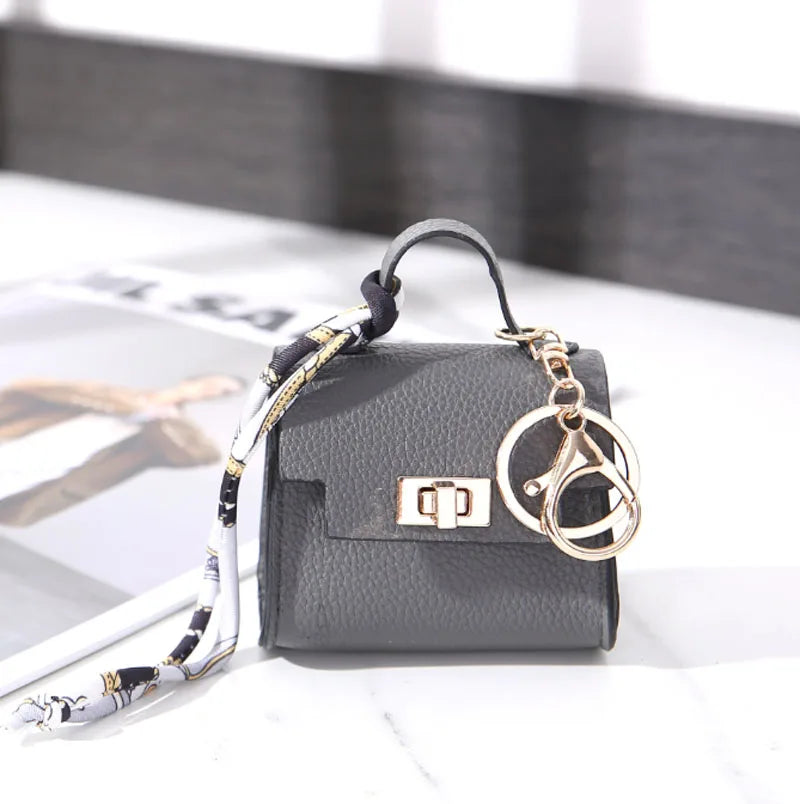Luxury Mini Headphone Bag - Leather Pendant Case for AirPods, Galaxy Buds & Earbuds