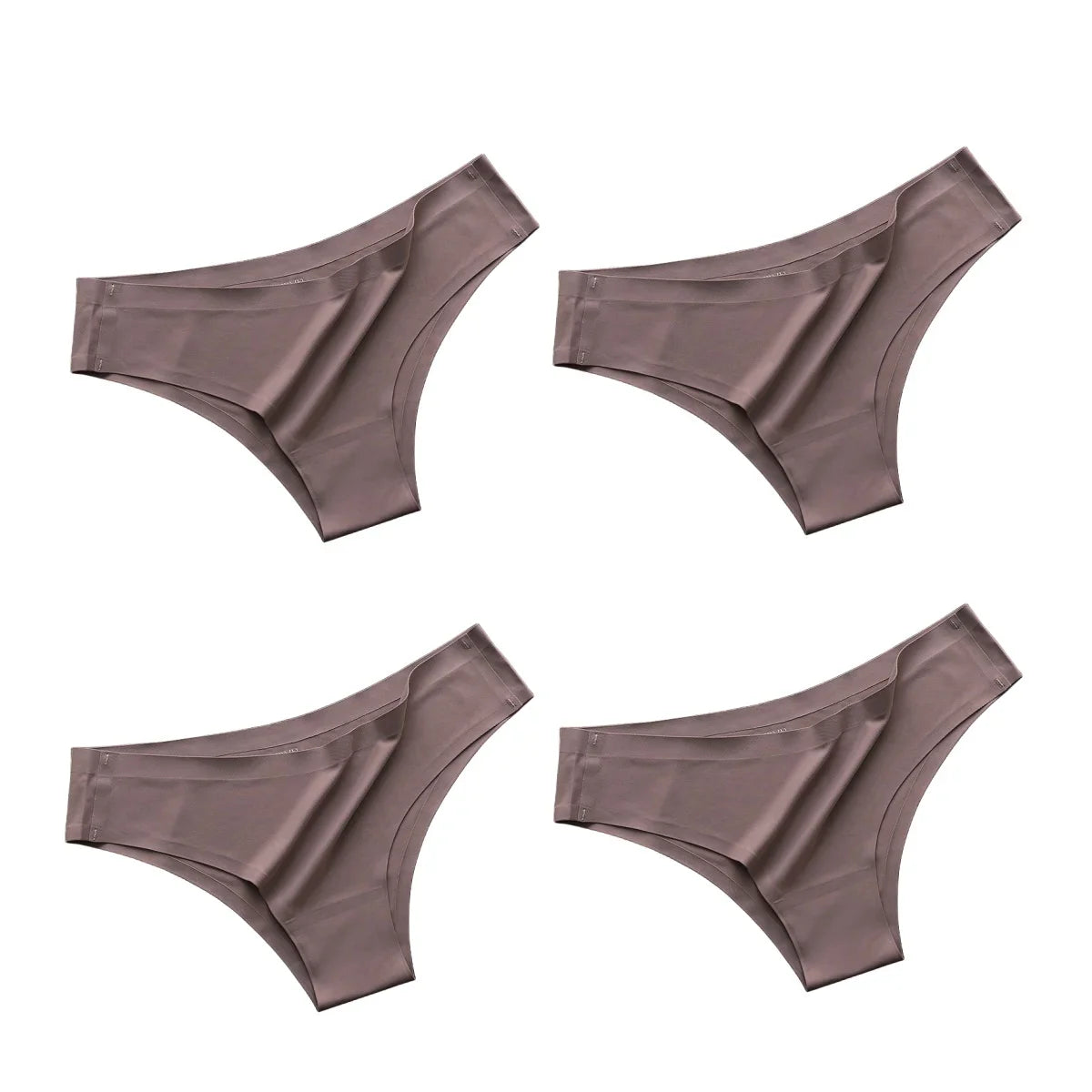 4PCS Seamless Ice Silk G-String Panties for Women – Low Waist, Soft Ultra-Thin Sexy Underwear Briefs