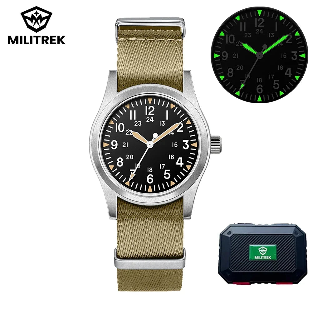 MILITREK 9001 Military Retro Men’s Watch - Quartz Stainless Steel Waterproof Sapphire Luminous Wristwatch
