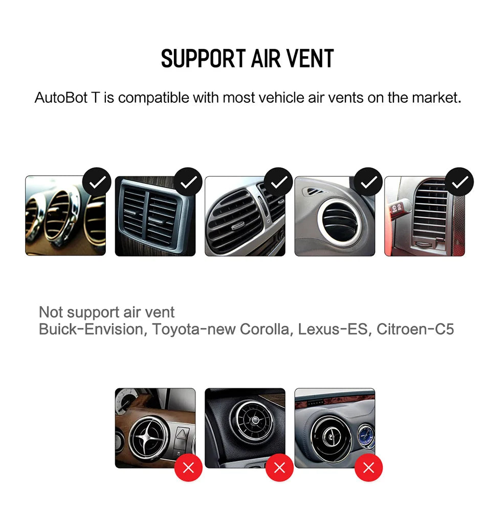 Magnetic Car Phone Holder - Universal Air Vent Mount with GPS Support for Smartphones