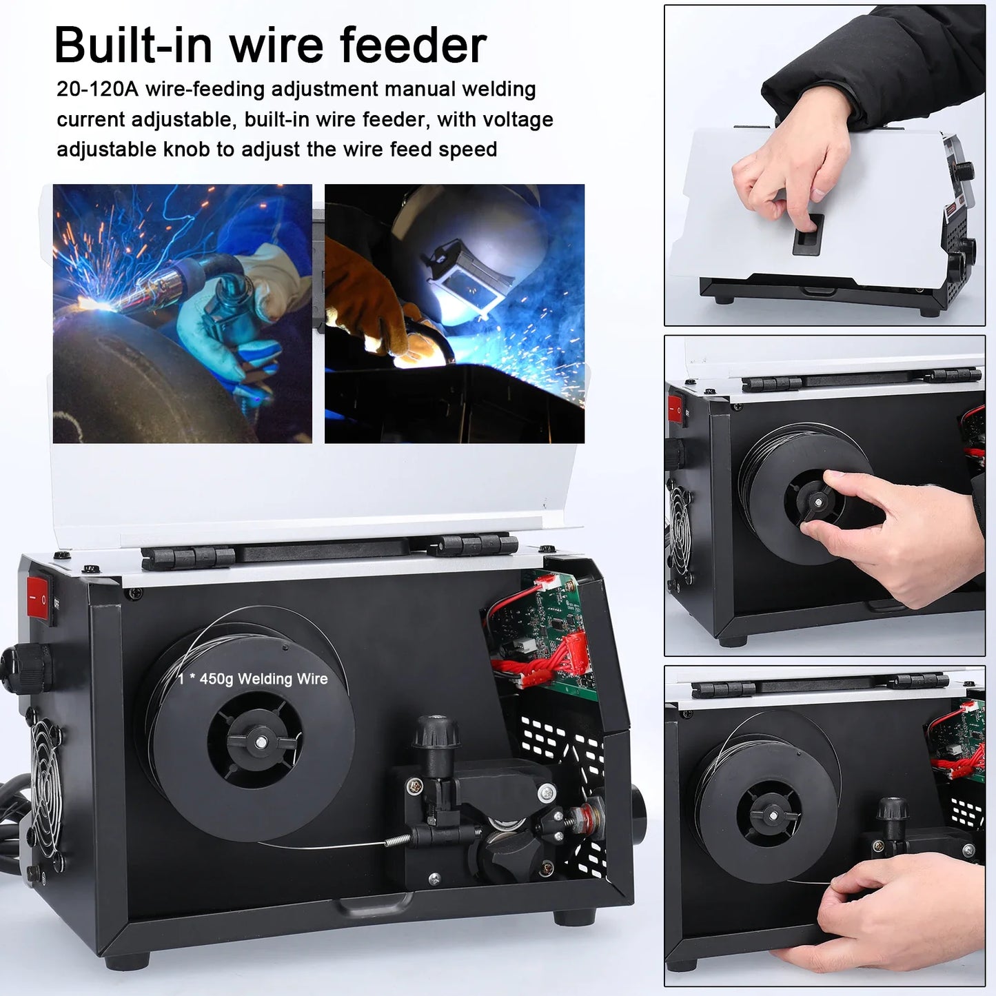 120A 2-in-1 MIG MMA Welder - Portable IGBT Inverter Gasless CO2 Welding Machine