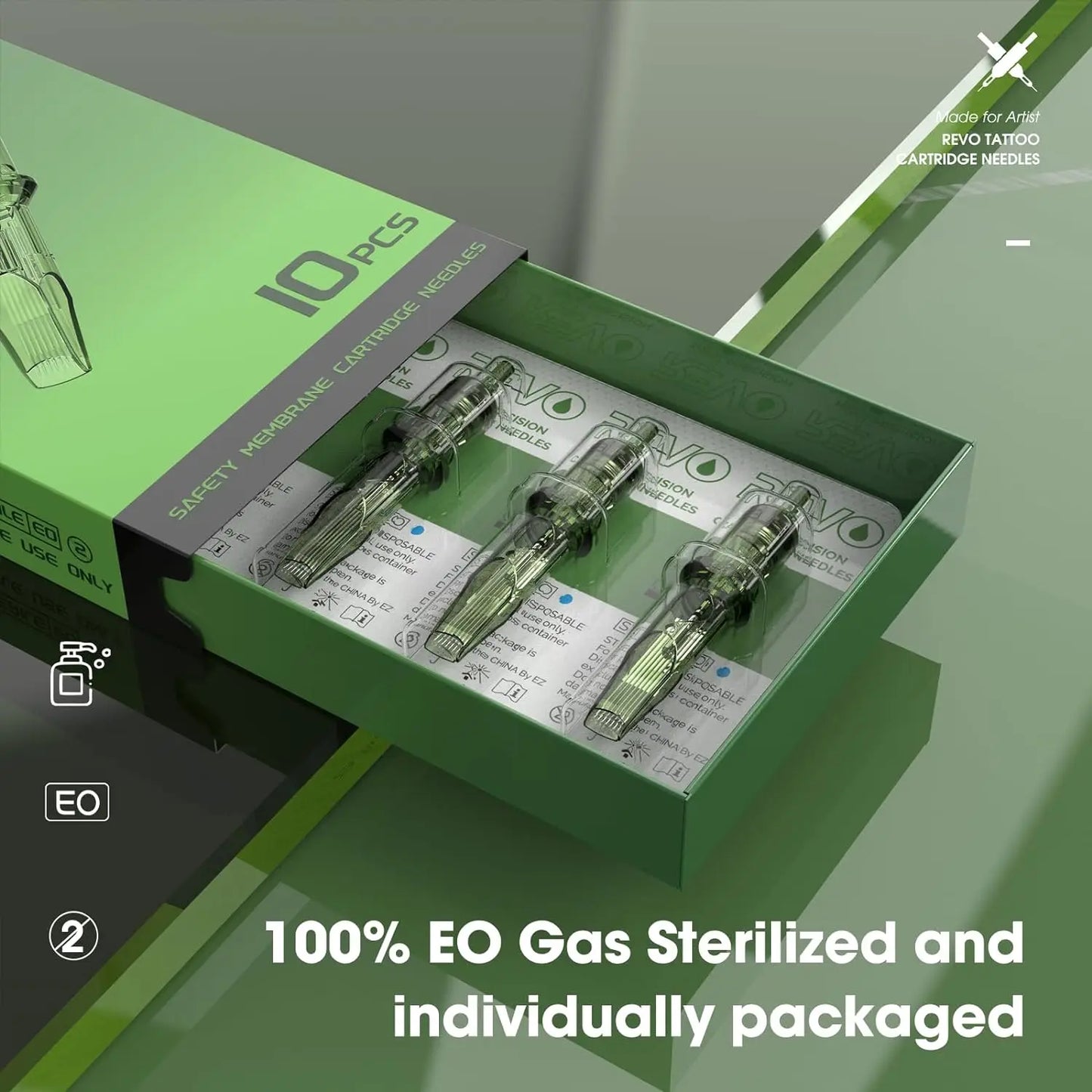 INKIN REVO Tattoo Cartridge Needles - Sterile Disposable Round Liner & Shader Needles for Tattoo Machines