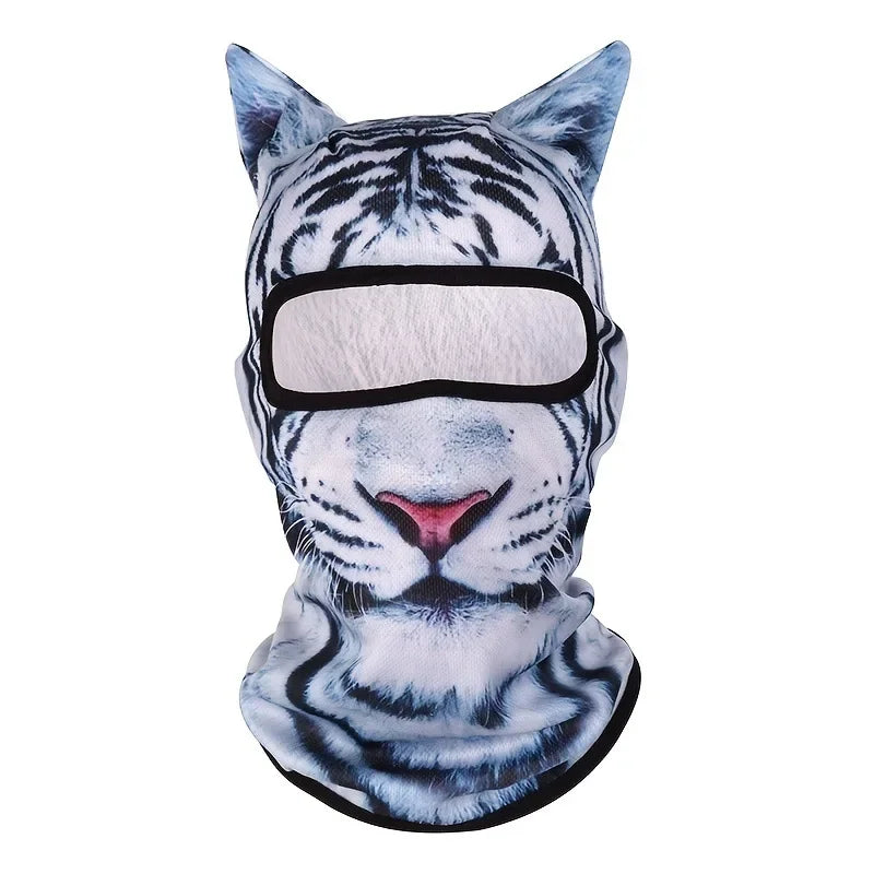 3D Cat Ski Balaclava - Cute Animal Face Covering Full Face Hood Mask for Motorcycle, Skiing & Snowboarding