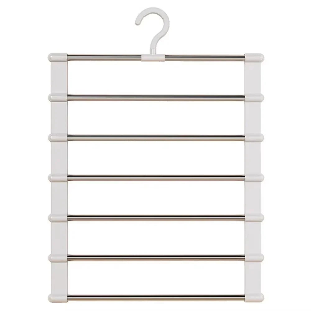 Multi-Layer Pants Hanger - Space-Saving Foldable Closet Organizer with Non-Slip Clips