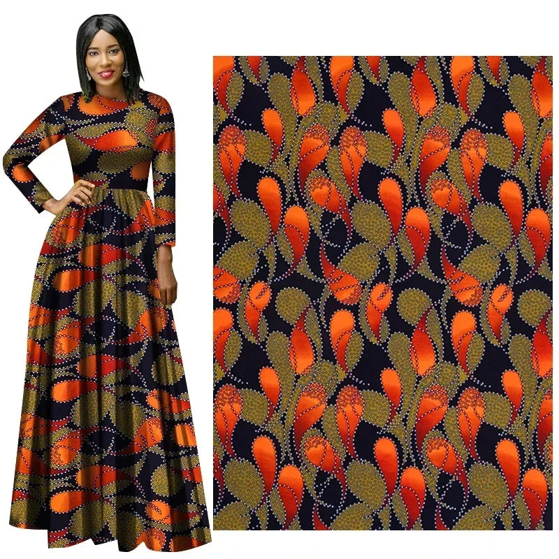 African Ankara Wax Fabric - 3/6 Yards Printed Fabric by the Yard for Party Dress Making & Sewing