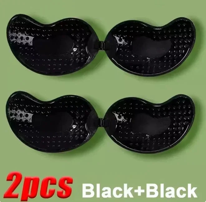 Invisible Strapless Adhesive Stick Bra – Seamless Silicone Push-Up Breast Tape, Nipple Covers & Bralette Pasties for Women