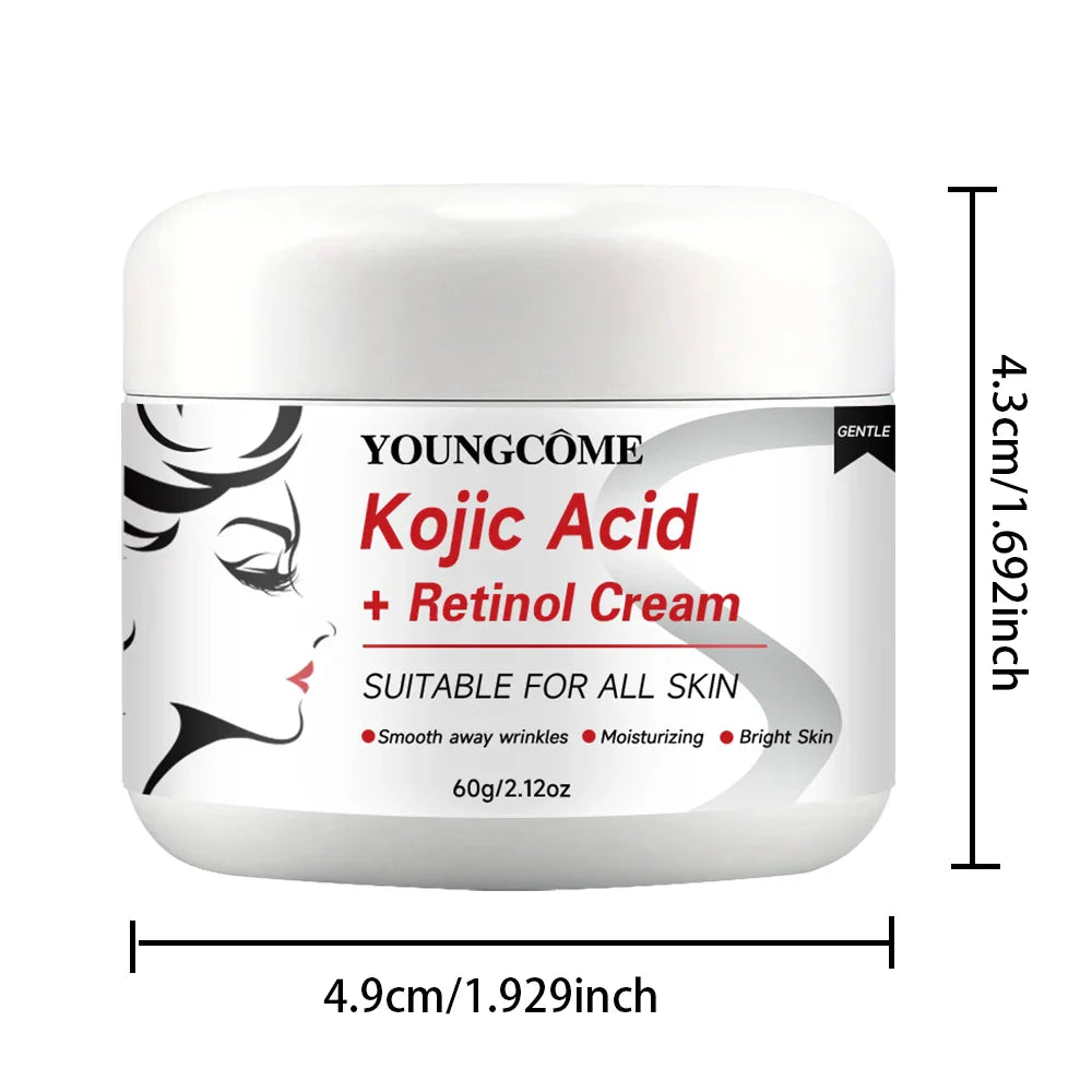 Kojic Acid & Retinol Anti-Aging Cream – Moisturizer for Wrinkle Removal, Skin Whitening and Brightening Face Care