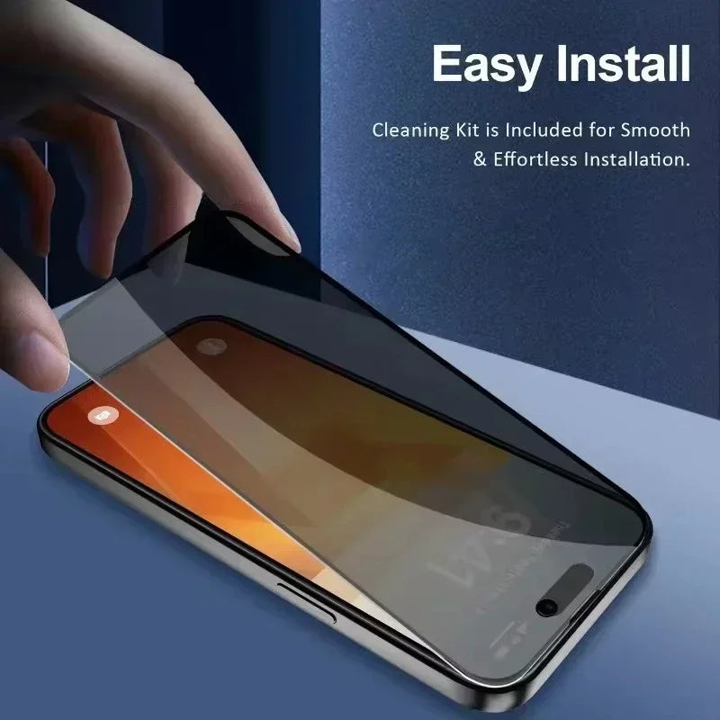 5Pcs Full Cover Privacy Screen Protector - 8K Anti-Spy Tempered Glass for iPhone 16 15 14 13 12 11 Pro Max Mini XR X XS