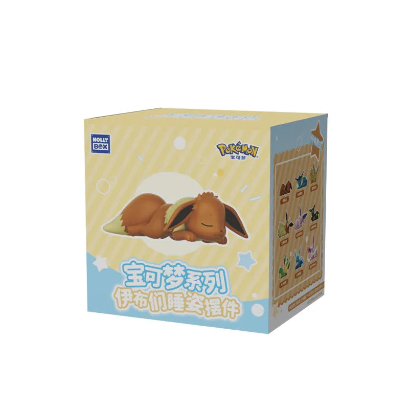 Genuine Pokémon Eevee Sleeping Pose Blind Box – Fantasy Beast Mystery Anime Figure, Cute Lucky Doll Toy & Collectible Gift Decoration