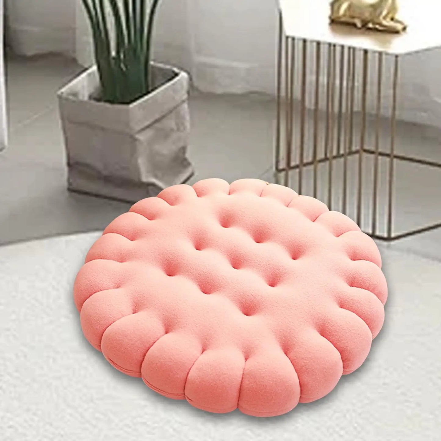 Biscuit-Shaped Decorative Cushion β Comfy Seating Pillow for Balcony & Gift Idea