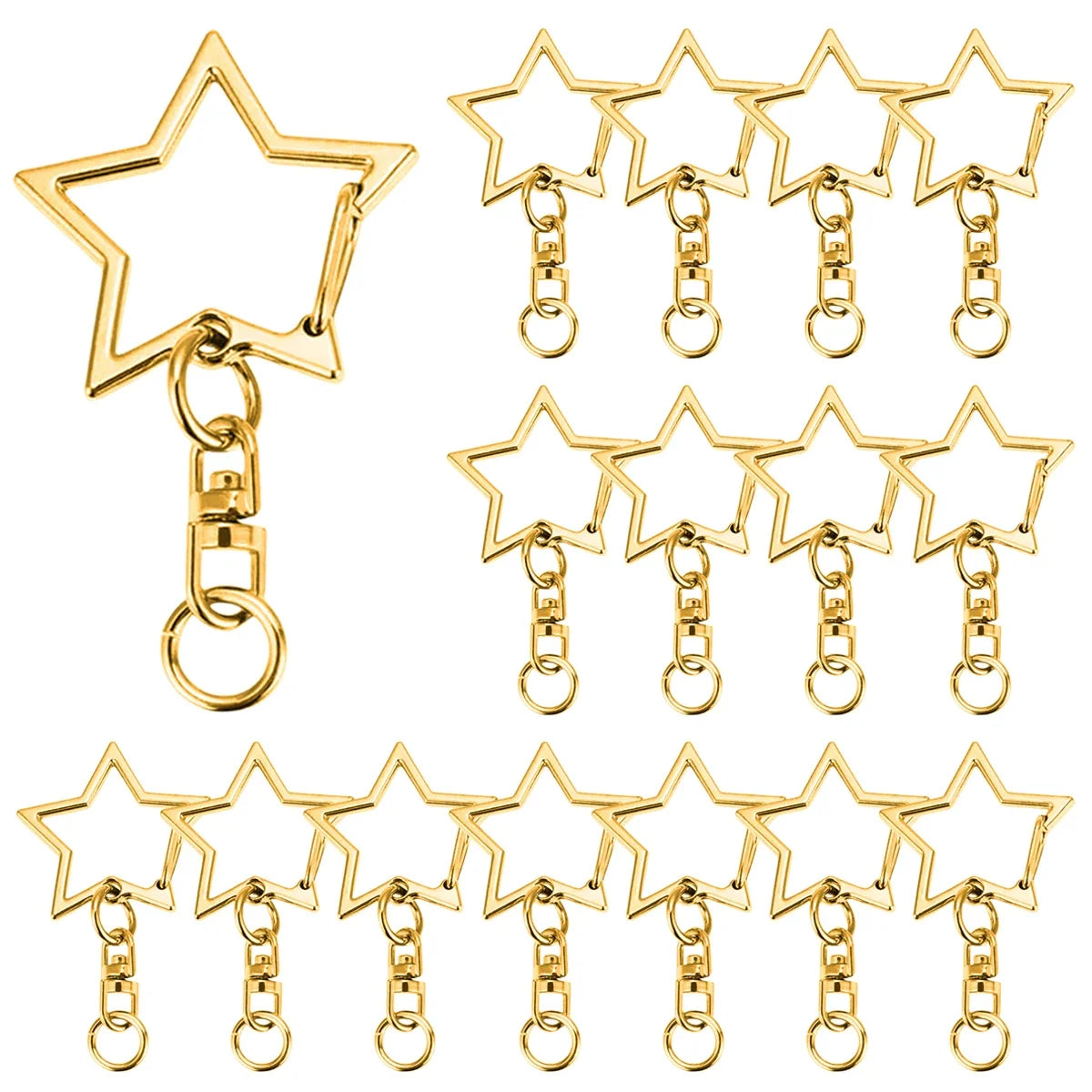 5/15/25/50 Sets Star Keychain Clasps - Lobster Claw Hooks with Jump Rings for DIY Crafts, Jewelry & Accessories