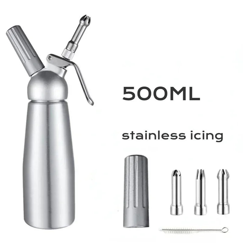 Whipped Cream Dispenser 17oz/34oz - 500/1000ml Cake Piping Siphon Bottle for Desserts & Cream