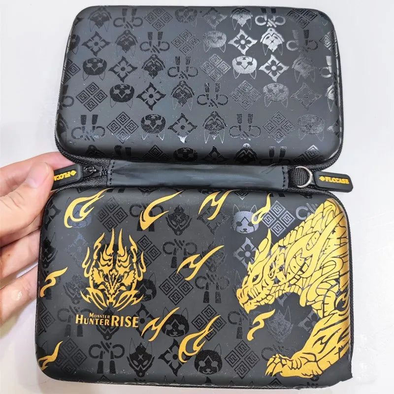 PU Carrying Case for New 2DSXL/3DSXL โ Waterproof, Dustproof Console Storage Bag, Black & Pink Zipper Case