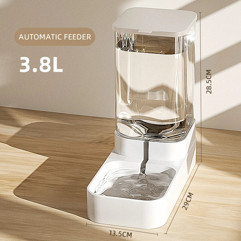 HOOPET Automatic Dog & Cat Feeder β Transparent Water Bowl & Food Storage Dispenser for Puppies and Kittens
