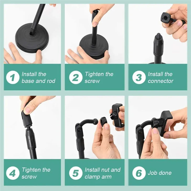 Multifunctional Phone Tripod Stand - Adjustable Height Telescopic Live Streaming Bracket Portable Mount