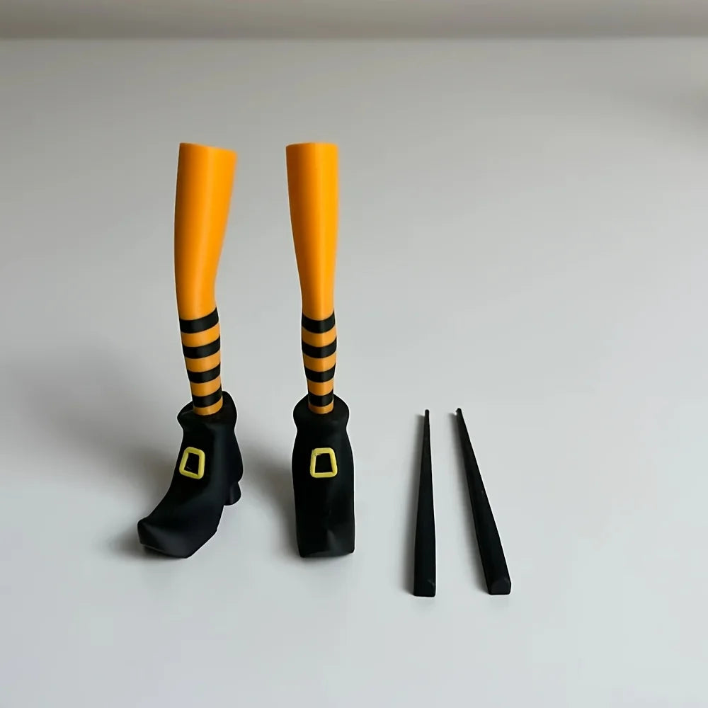 DIY Witch Leg Garden Decorations - Gothic Plant Pot Fence Cards & Lawn Decor for Potted Plants and Courtyard Displays