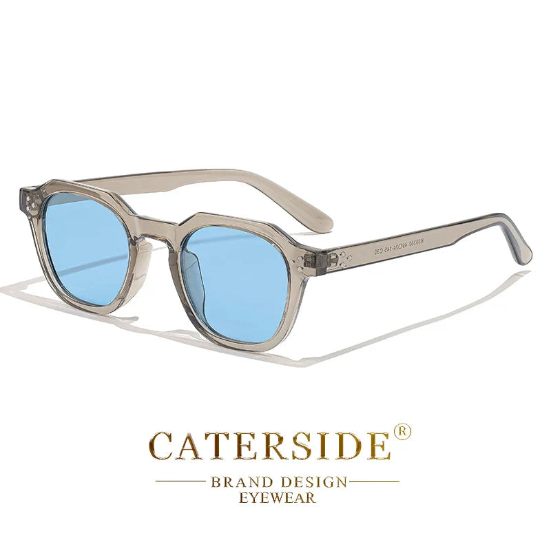 CATERSIDE Retro Polarized Sunglasses β Ultralight TR90 Frame Polygon Style for Men & Women, High-Quality Travel Eyewear