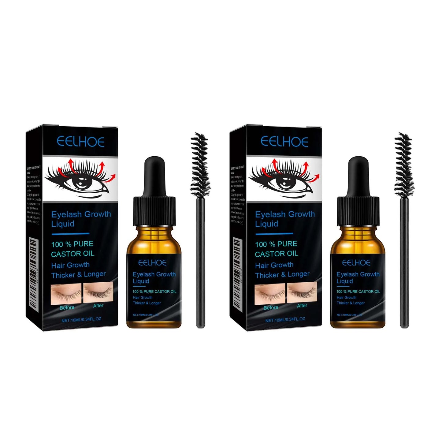 Natural Eyebrow & Eyelash Growth Serum β Thickening, Curling, Moisturizing with Castor Oil for Women