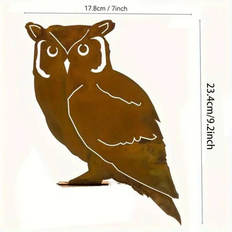 Rustic Metal Screech Owl Garden Stake - Outdoor Yard Decor for Thanksgiving & Christmas
