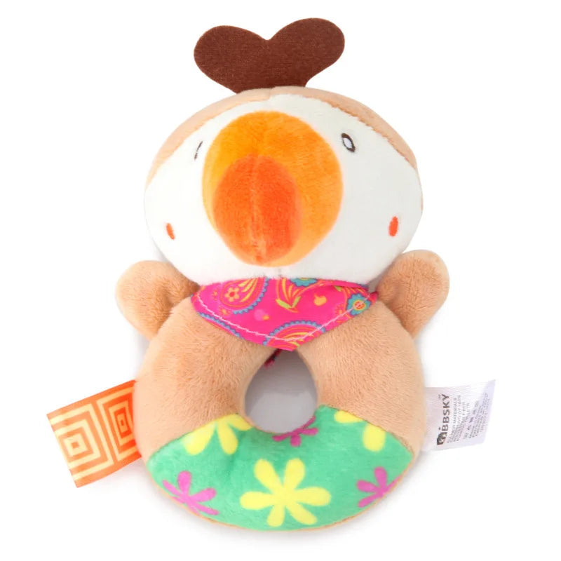 Baby Plush Rattle Crib Mobile – Cartoon Animal Bed Bell Toys for 0-12 Months, Infant Toddler Early Educational Newborn Gift