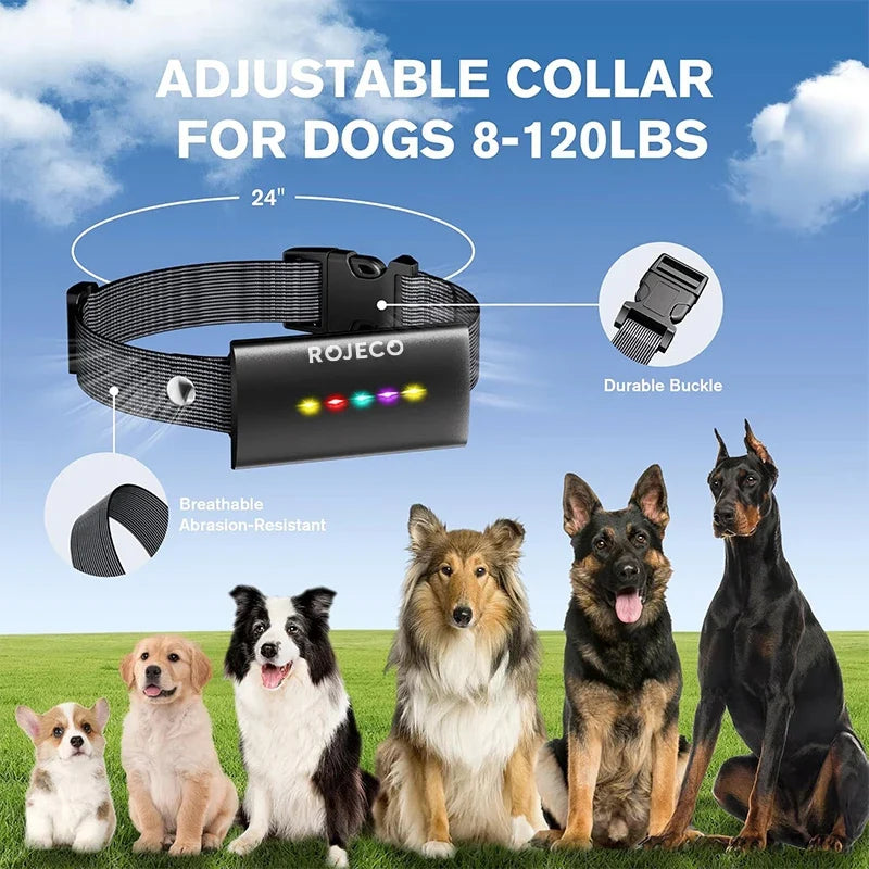 ROJECO Remote Dog Training Collar - 1600FT Waterproof IP67 Electric Bark Control Collar for Pet Training