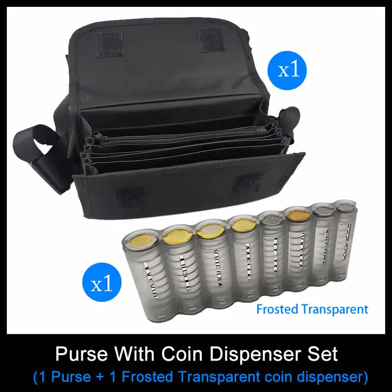 Creative Portable Coin Storage Wallet β Multi-Pocket Euro Coin Holder & Cash Fanny Pack with 8 Slots