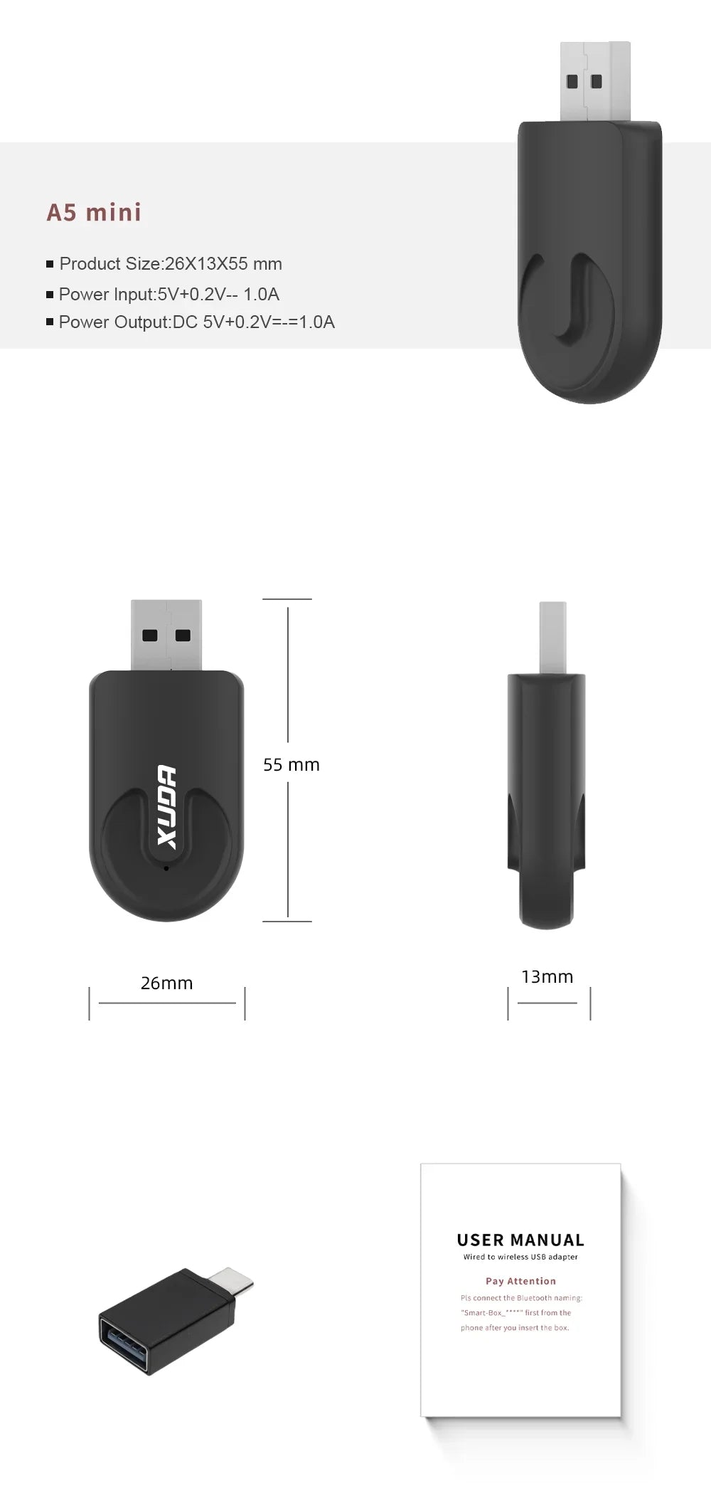 XUDA NEW Wireless Adapter - CarPlay and Android Auto Smart Mini Box, Plug and Play with WiFi Fast Connect, Universal for Nissan
