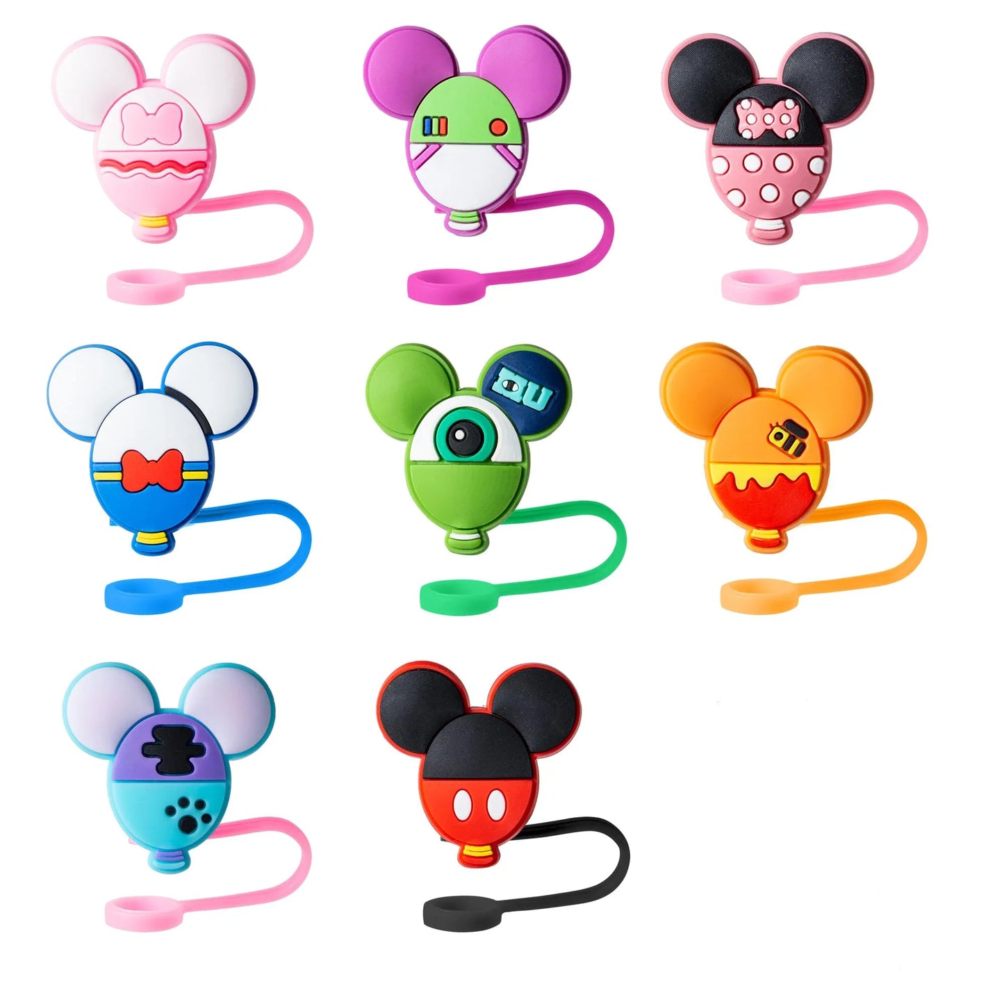 8PCS Cute Mouse Straw Covers - 10mm Straw Toppers for Stanley 20/30/40oz Cups