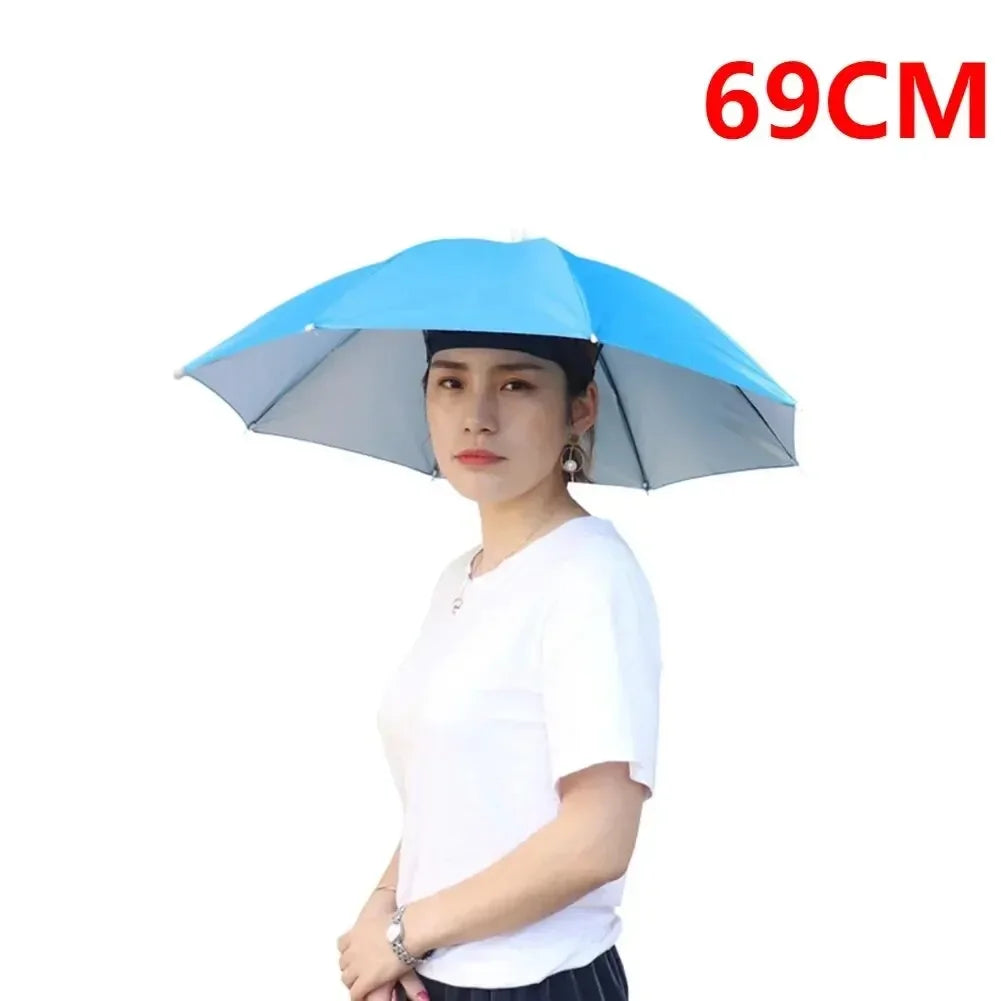 Foldable Outdoor Umbrella Hat β Double Layer Sun Cap for Fishing, Camping & Beach, Unisex Headwear