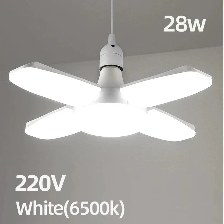 E27 Foldable LED Fan Bulb - 40 LED 110V/220V High Brightness Ceiling Light for Home Garage Warehouse