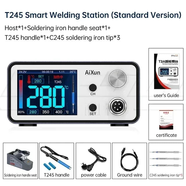 Aixun 200W T3A Smart Soldering Station – T12/T245 Handle for PCB & BGA Motherboard Welding Repair Tools