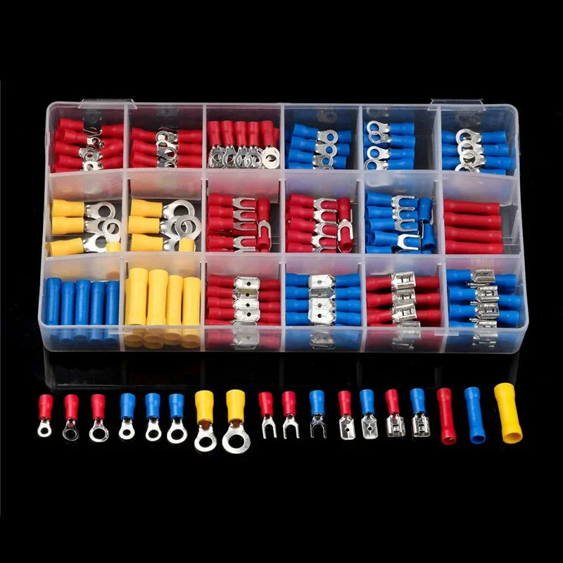 102/280/300/480PCS Insulated Wire Connector Kit Male & Female Spade Crimp Terminals Assorted Electrical Cold Press Terminal Set for Automotive & DIY Wiring