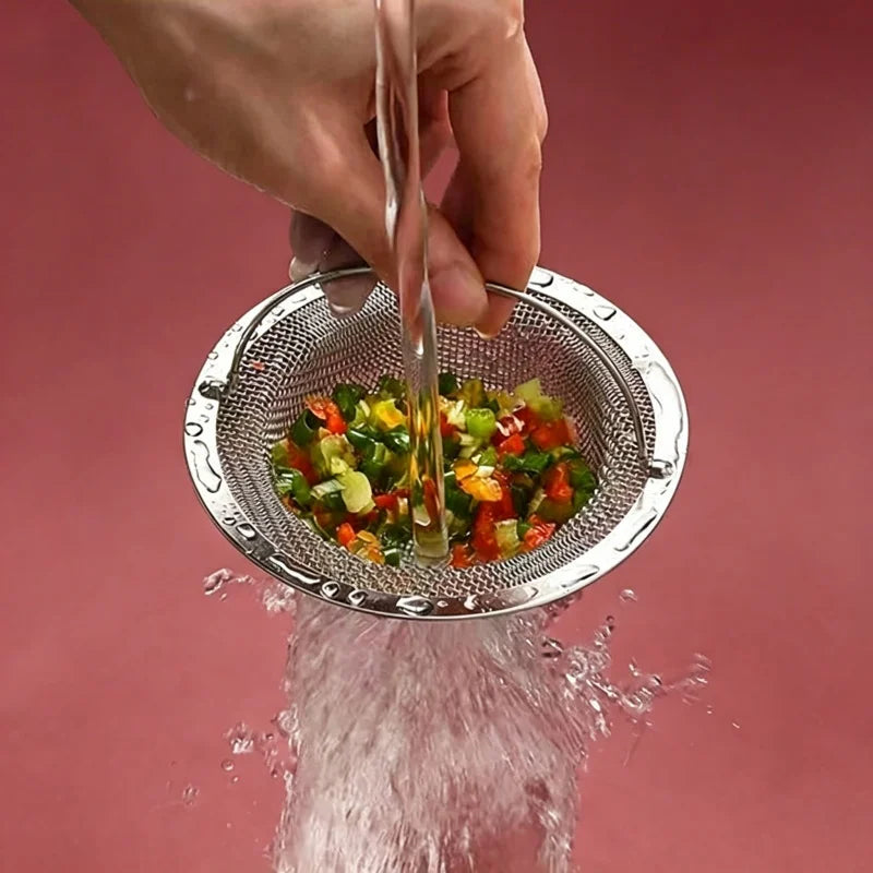Stainless Steel Sink Strainer - Kitchen & Bathroom Drain Hair and Food Waste Filter