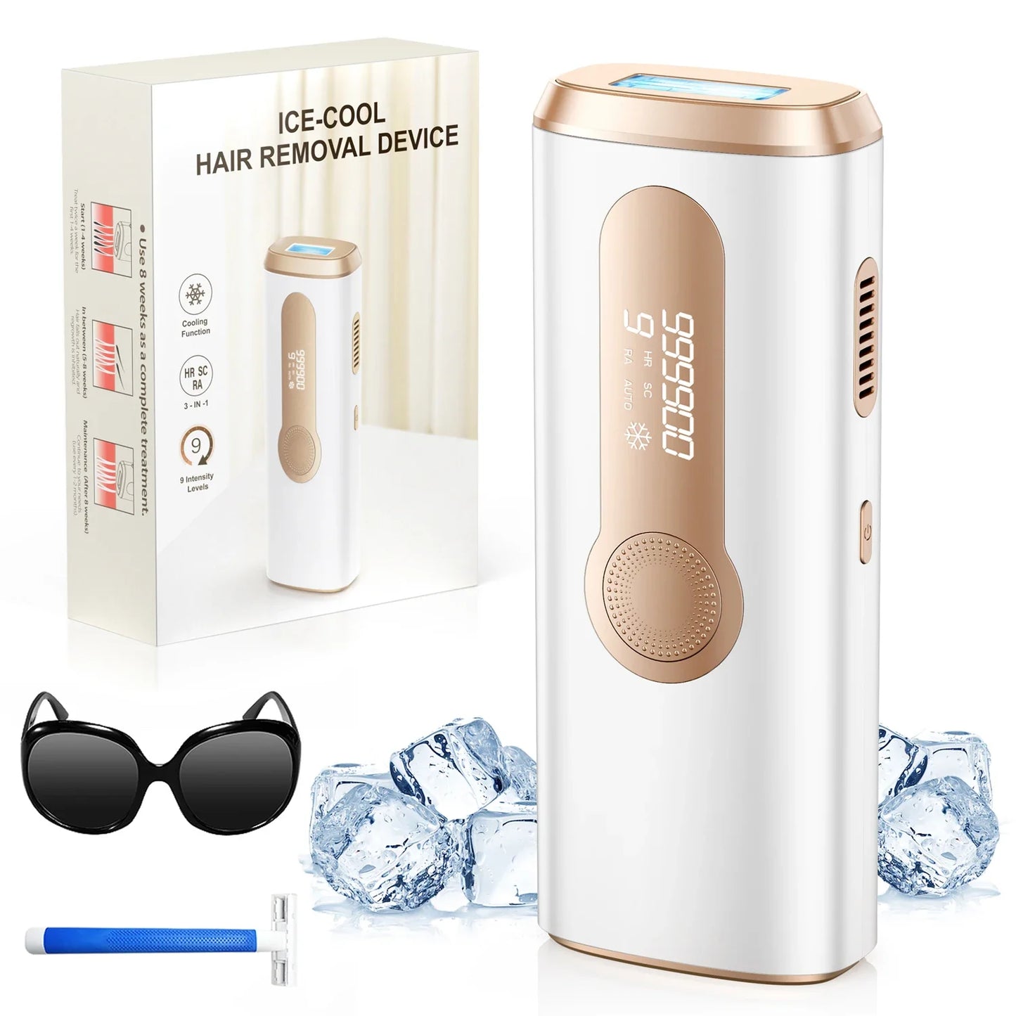 990,000 Flash IPL Laser Epilator — Permanent Painless Hair Removal for Men & Women, Body & Bikini