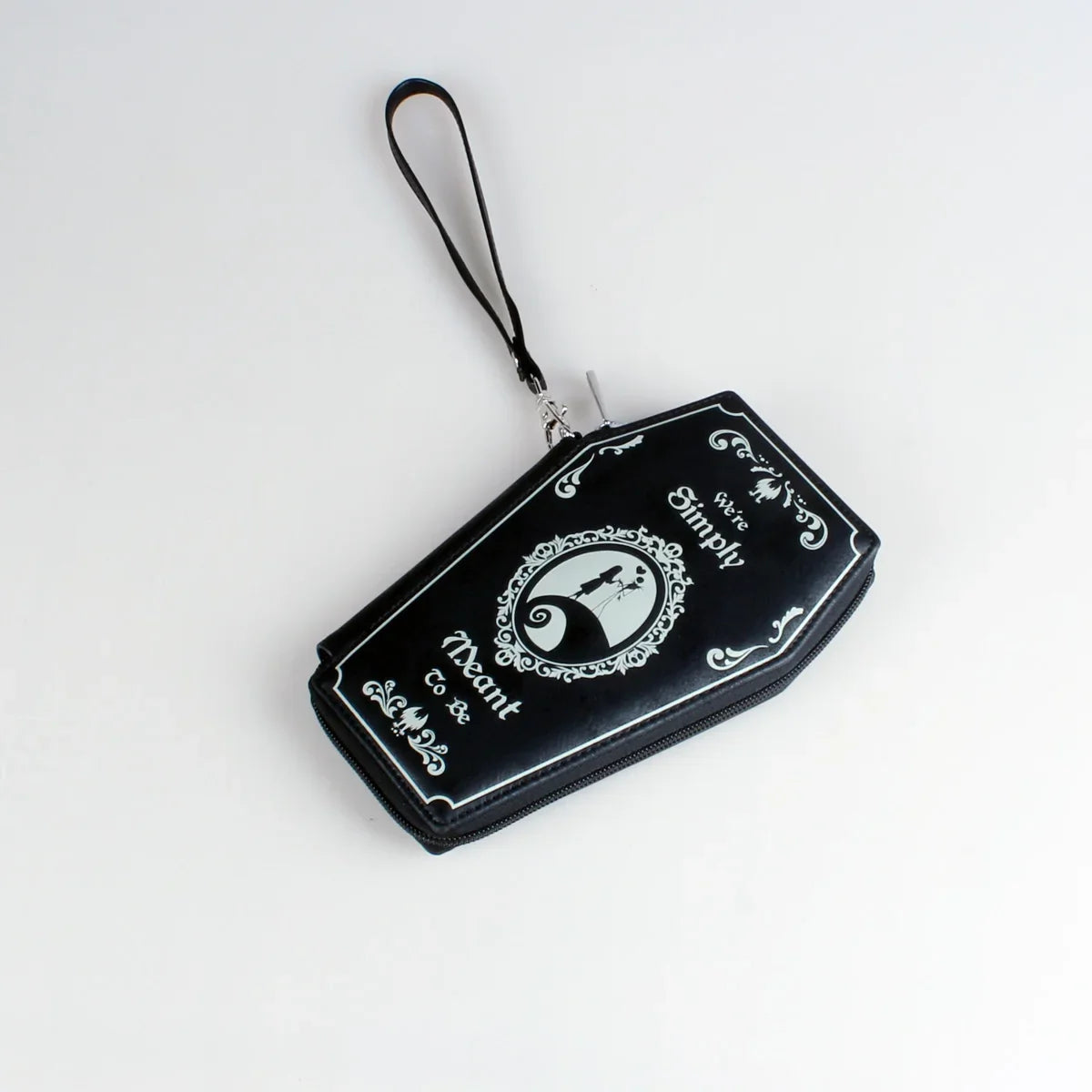 Gothic Coffin Coin Purse - Halloween Pattern PU Leather Zipper Wallet Clutch