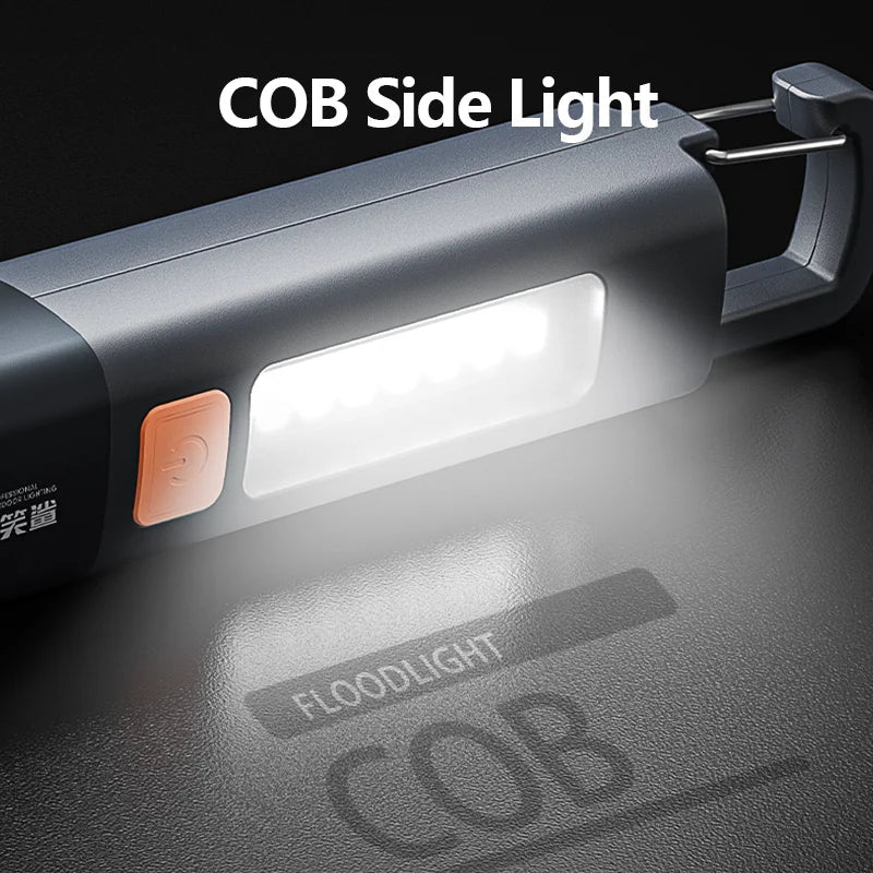 Smiling Shark SD1023 LED Torch Light: Super Bright Flashlight with USB Rechargeable, Zoomable, Waterproof Design - Perfect for Camping