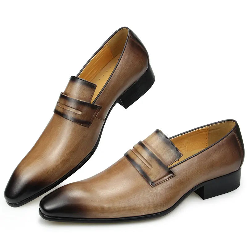 Men’s Luxury Cowhide Loafers - Comfortable Wear-Resistant Leather Office & Formal Dress Shoes