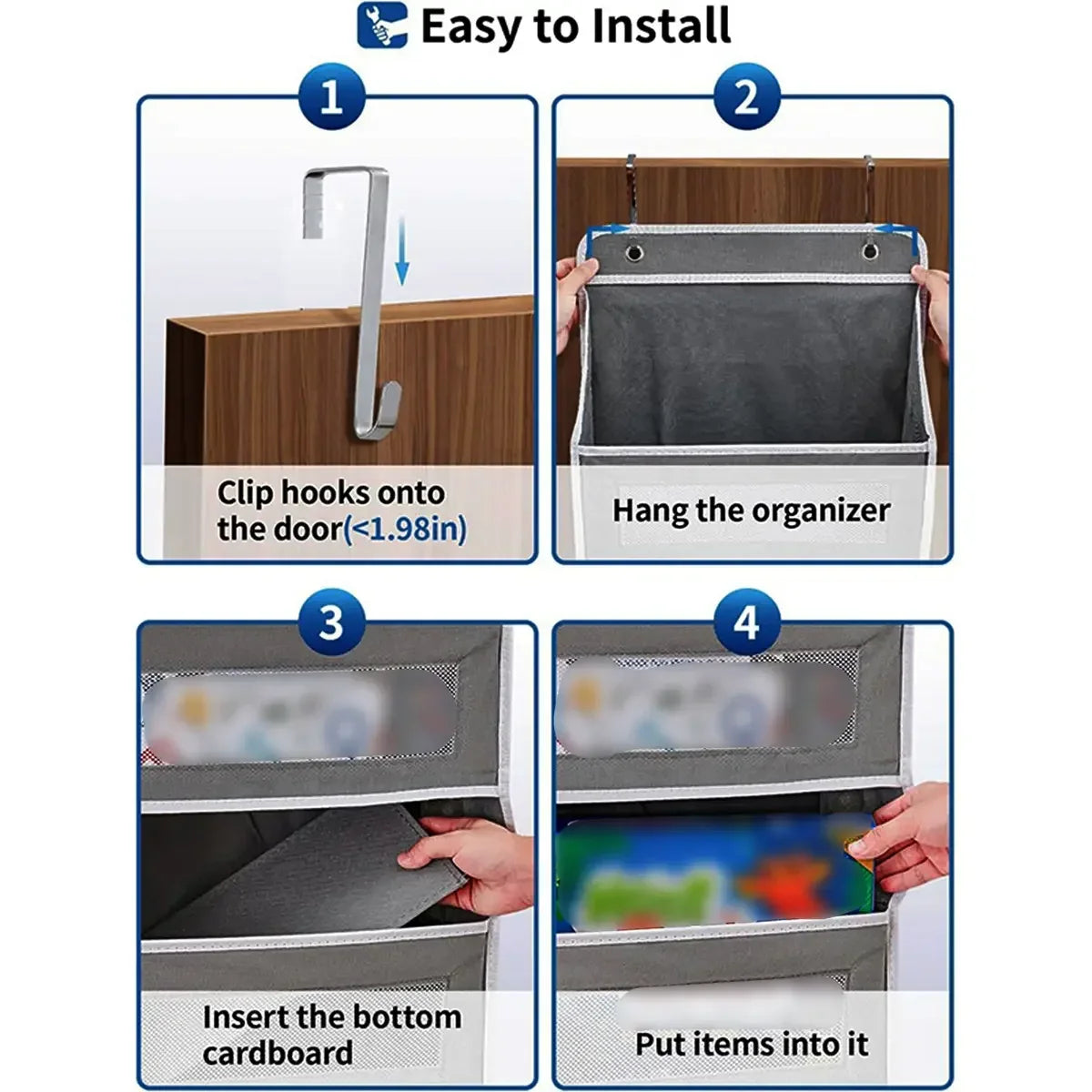 5-Layer Door Hanging Storage Organizer - Wall Mounted Space Saver for Camping, Bedroom & Closet Use