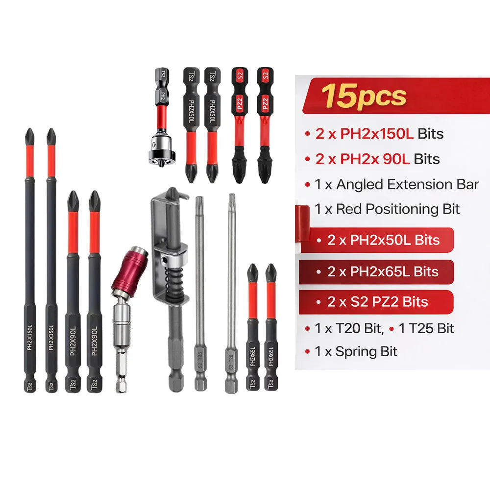 Magnetic Non-Slip S2 Steel Drill Bit Set (3/6/12PCS) – Crosshead Impact Bits for Electric & Hand Screwdrivers Tool Kit