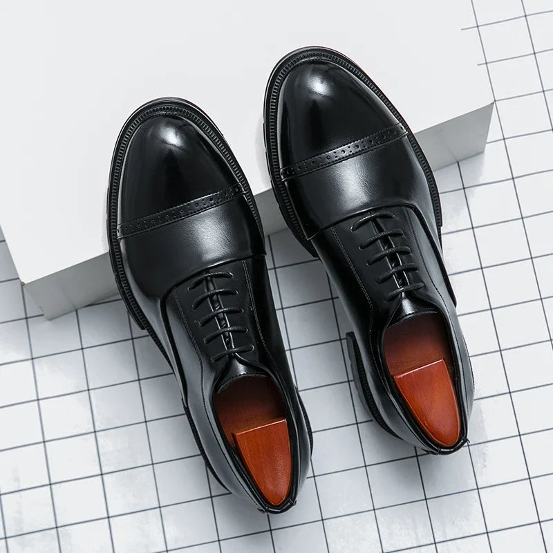 Men’s Classic Brogue Leather Shoes - Wedding, Business & Casual Dress Shoes for Men