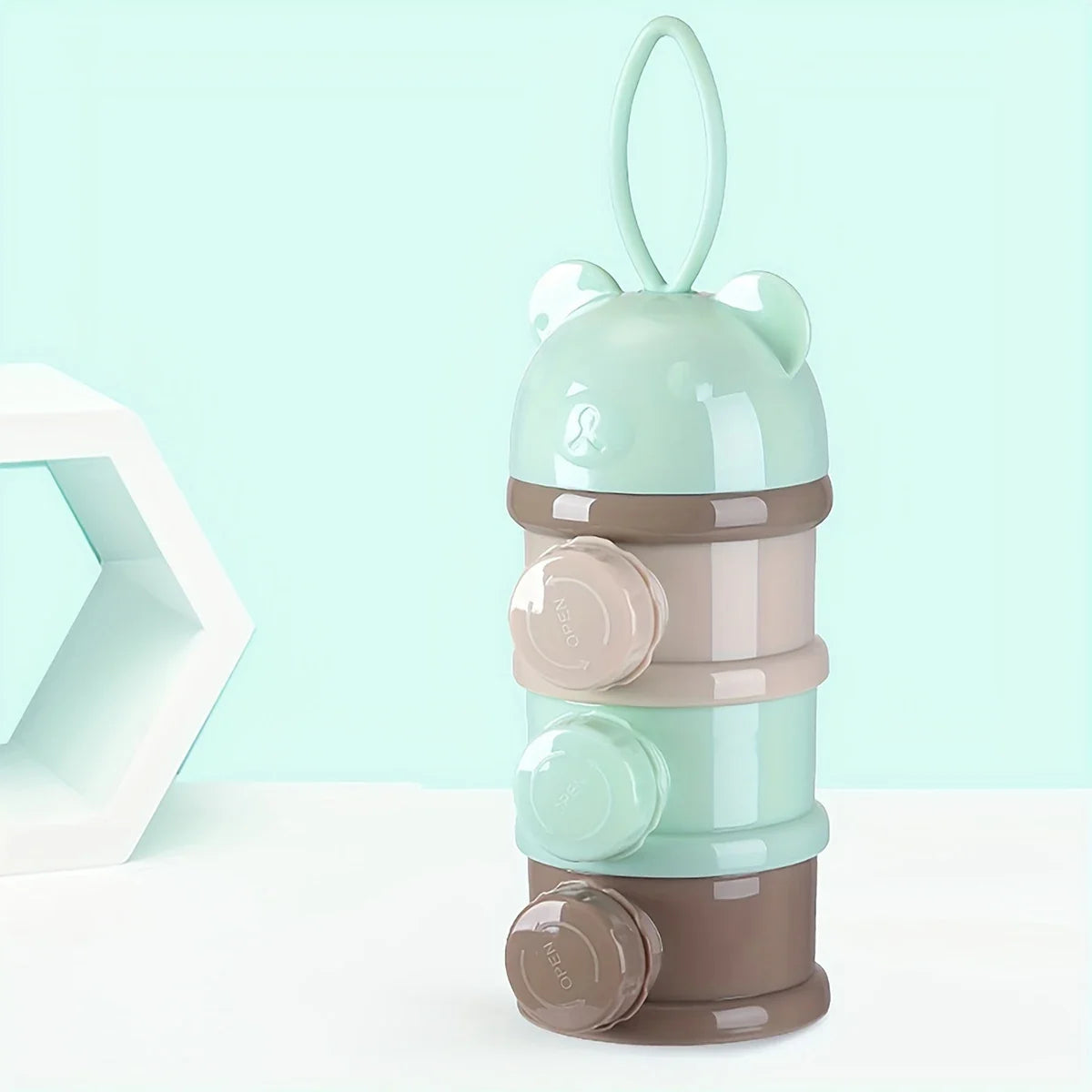Large Capacity Baby Formula Container - Portable Stackable Milk Powder Dispenser with Strap & Snack Storage Box