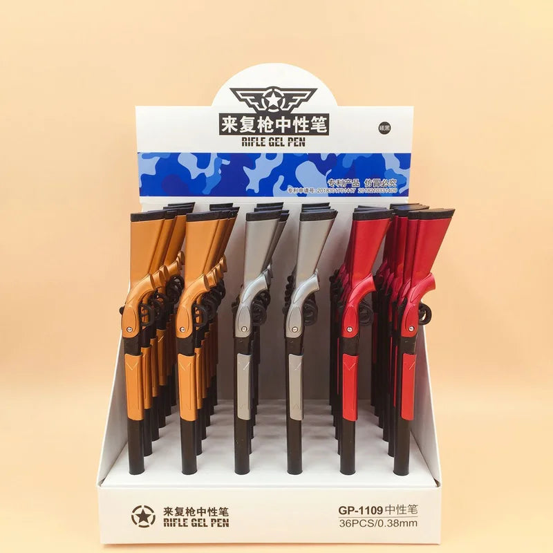 Creative Gun Shape Gel Pen - 0.38mm Black Ink Writing Pen For Office Students And Gift Use