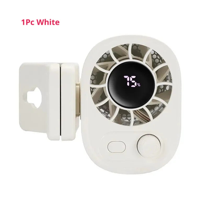 SEAMETAL Clip-On Car Fan - 360° Rotatable 100-Speed USB Rechargeable Portable Cooling Fan