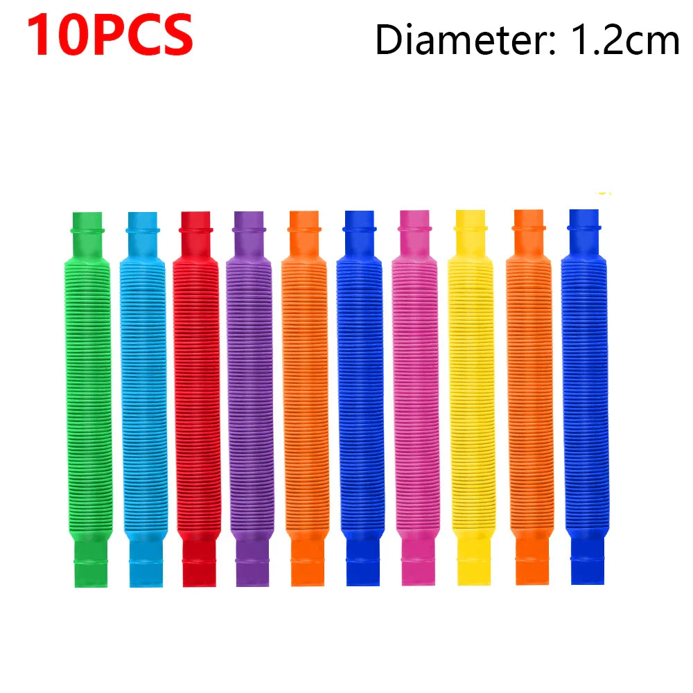 Colorful Telescopic Pop Tubes Fidget Toy Set (10–30PCS) – Sensory Stress Relief Toys for Adults & Kids