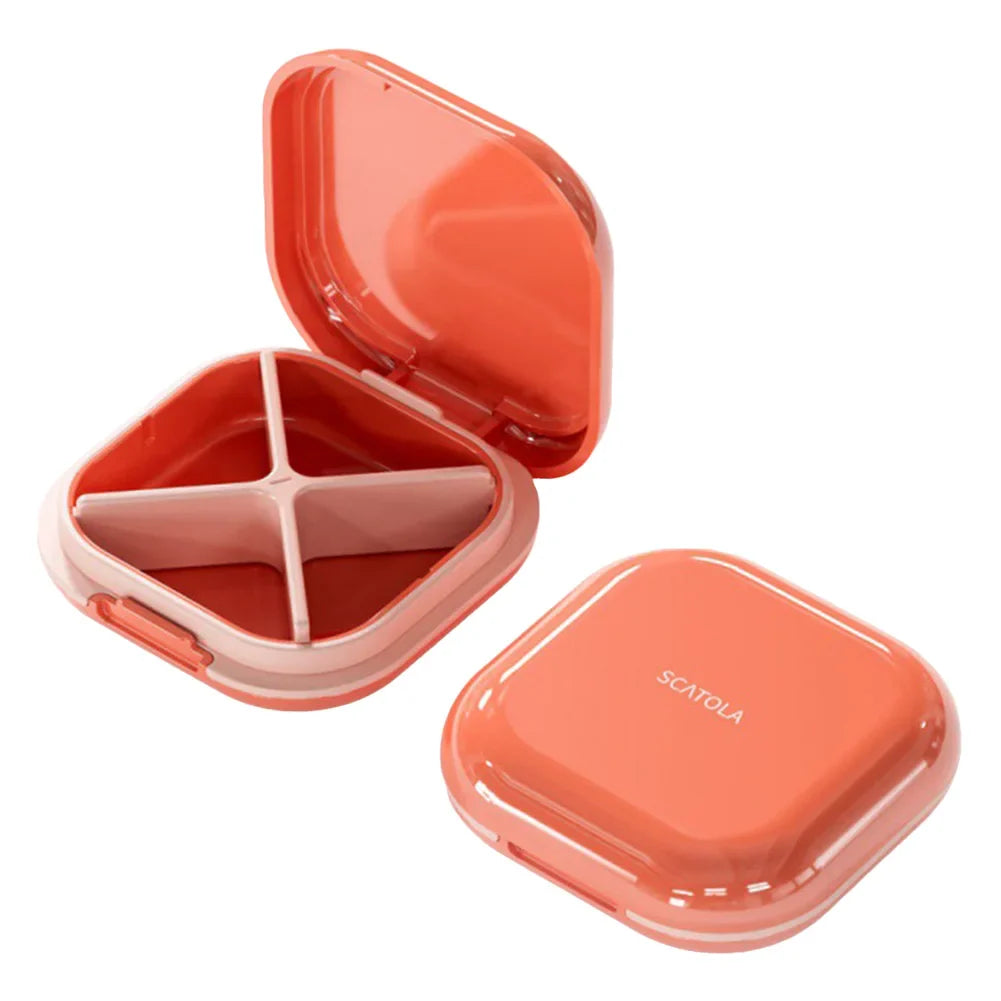 4-Grid Portable Pill Case – Moisture-Proof Medicine Organizer Box, Compact Travel Pill Storage Container for Outdoor & Daily Use