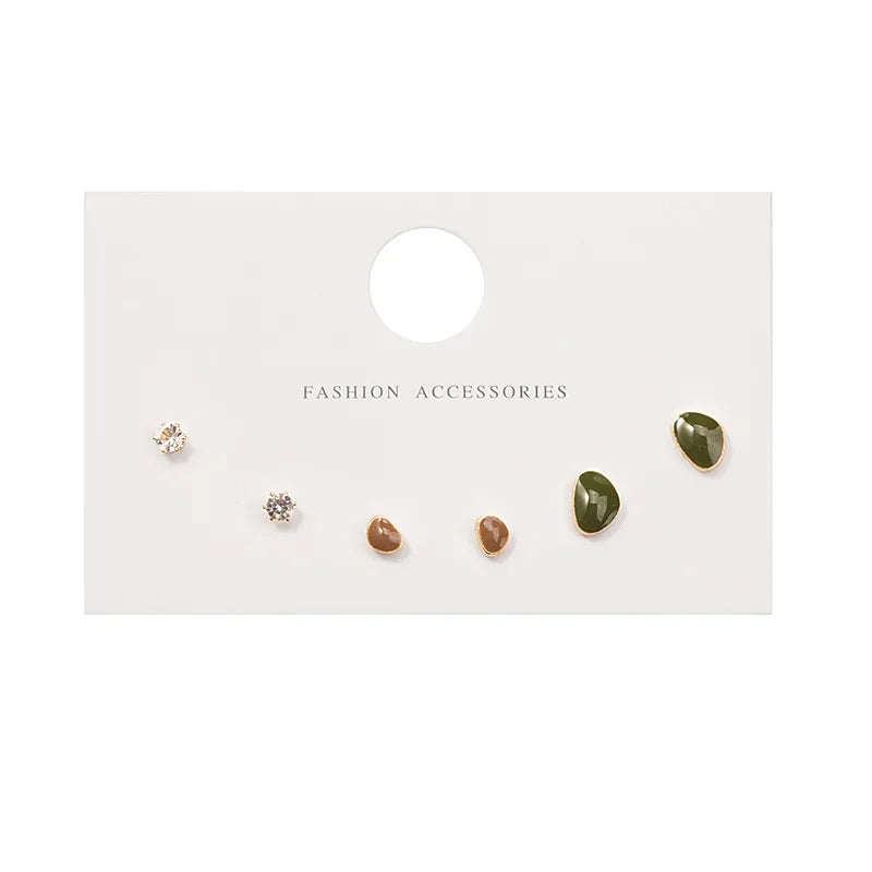 S925 Silver Stud Earrings Set - Simple Cute Mini Earrings for Women Girls Exquisite Jewelry Gift Wholesale