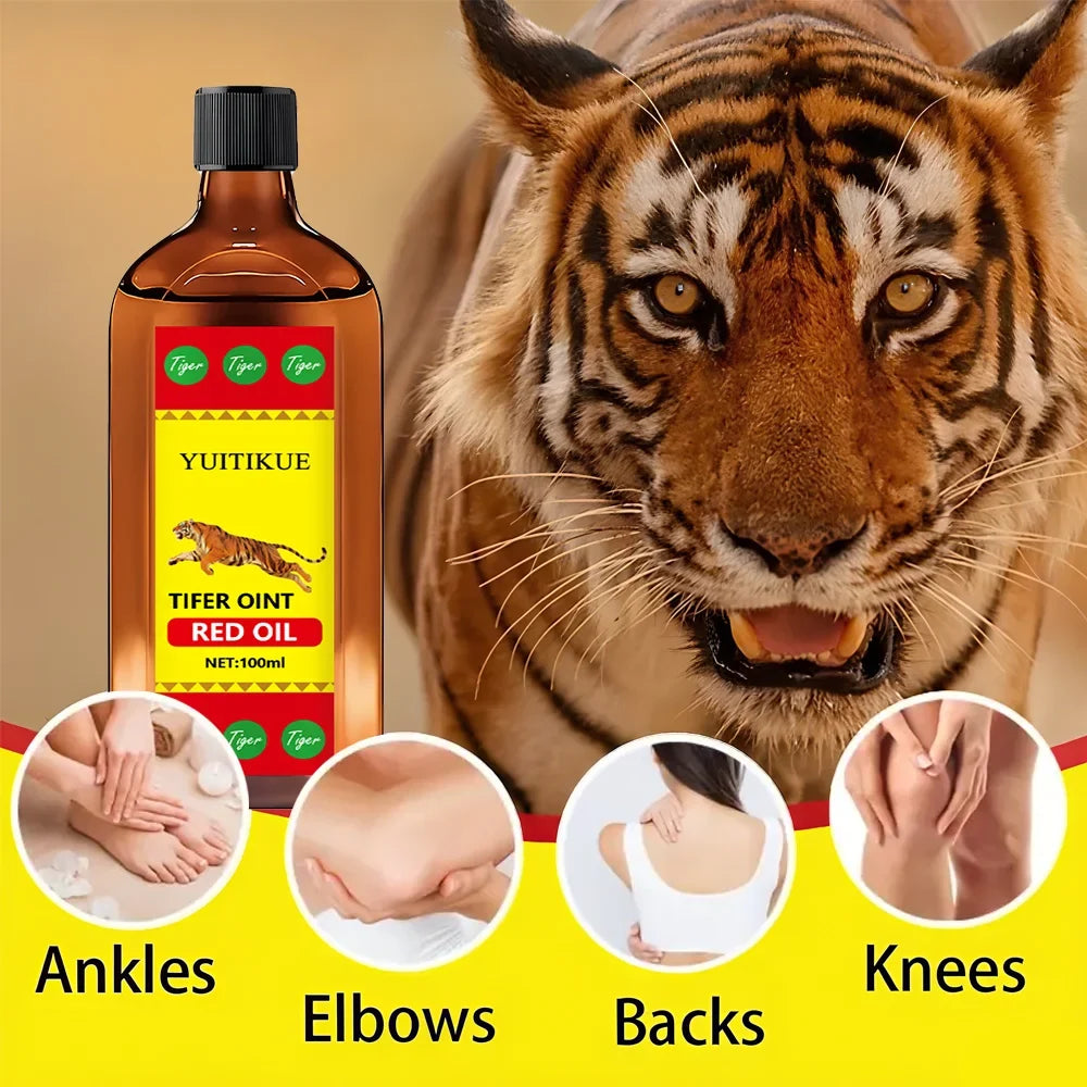 Tiger Red Oil 100ml - Muscle & Joint Massage Oil for Sports, Daily Use & Relaxation