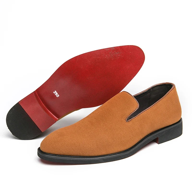 Men's Red Bottom Loafers - Solid Slip-On Party & Dress Shoes Size 38-48